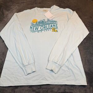 Comfort Wash New Orleans The Big Easy Long Sleeve T-Shirt Blue Womens Large NWT